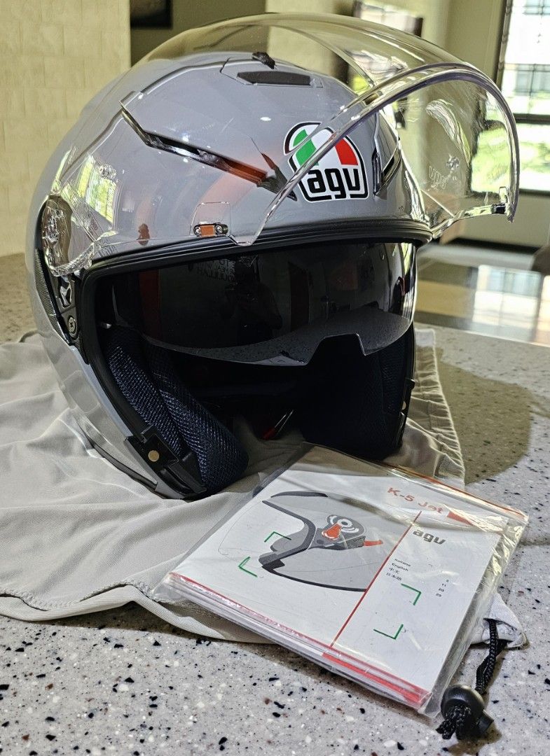 AGV K5 Jet Solid Nardo Grey, Motorcycles, Motorcycle Apparel on Carousell