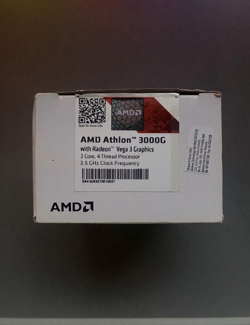 Amd Athlon 3000g With Vega 3 Graphic Computers Tech Parts