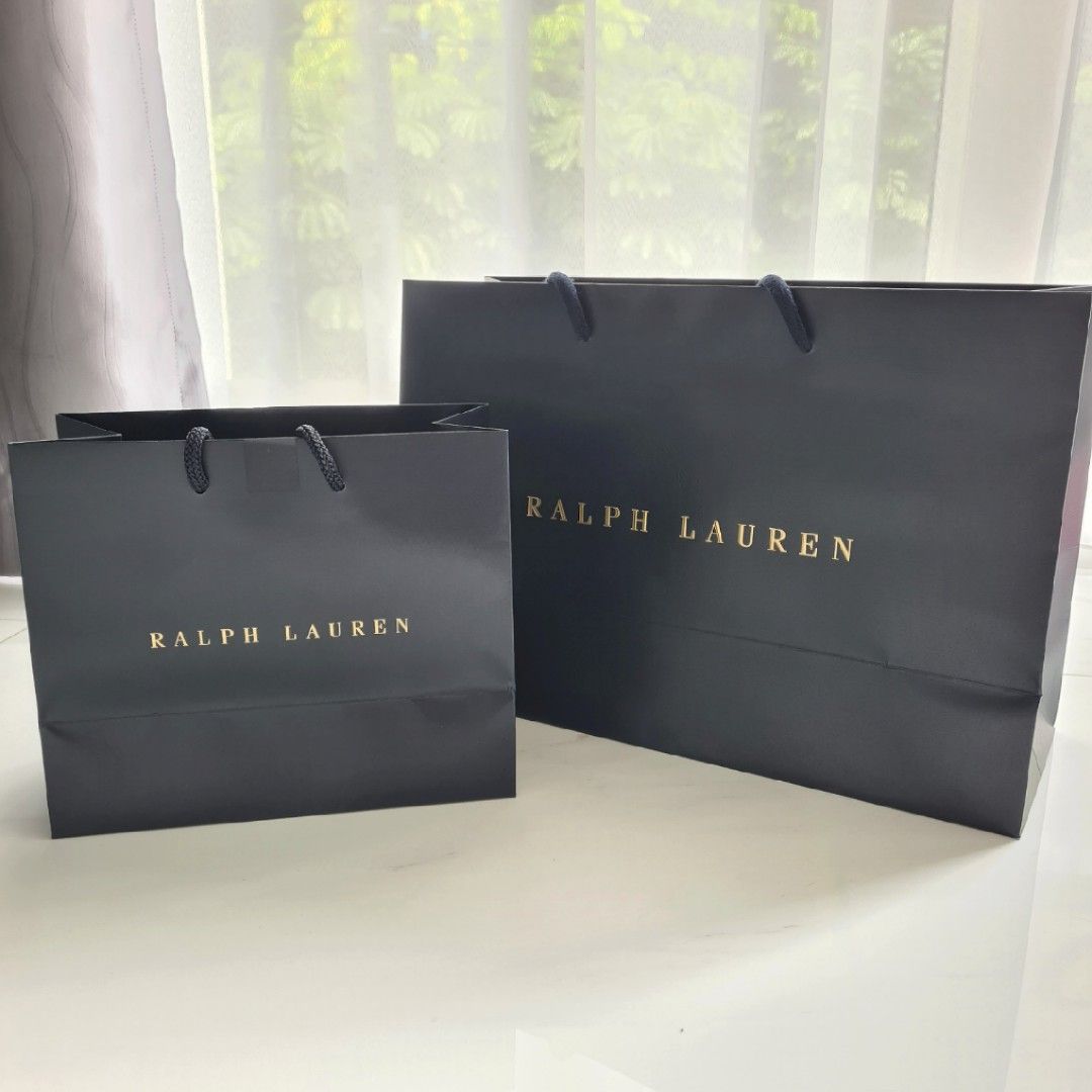 Authentic Polo Ralph Lauren Paper Bag Navy Blue Brown Shopping Bag Recycle Reusable Sturdy Thick Small large Luxury Bags Wallets on Carousell