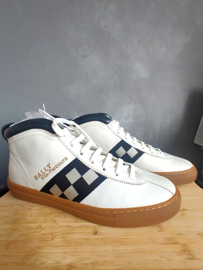 Bally High Cut Checkered Sneakers Luxury Sneakers Footwear on