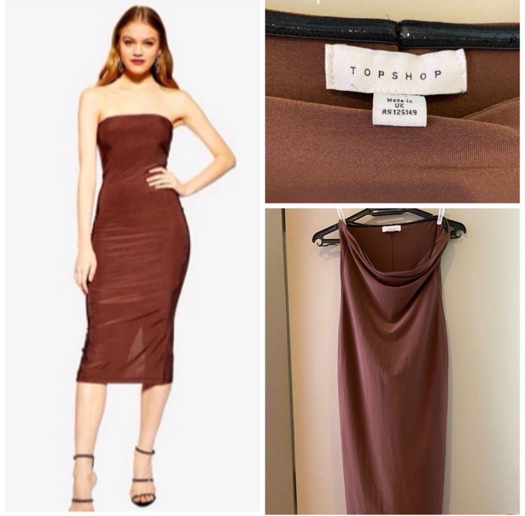 Bandeau tube midi dress TOPSHOP Women s Fashion Dresses Sets