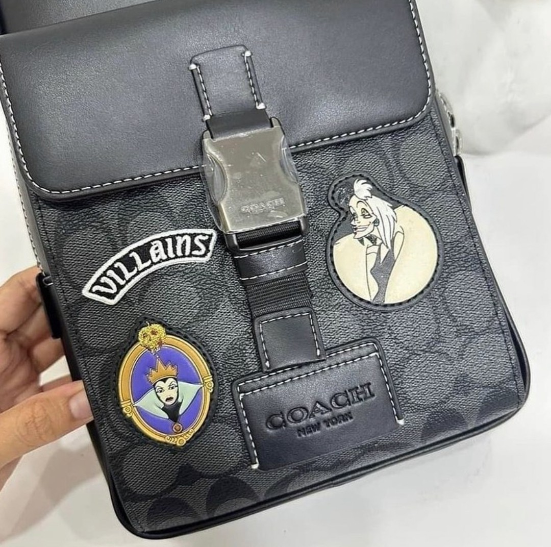 Coach x Disney track pack villains in signature canvas patches