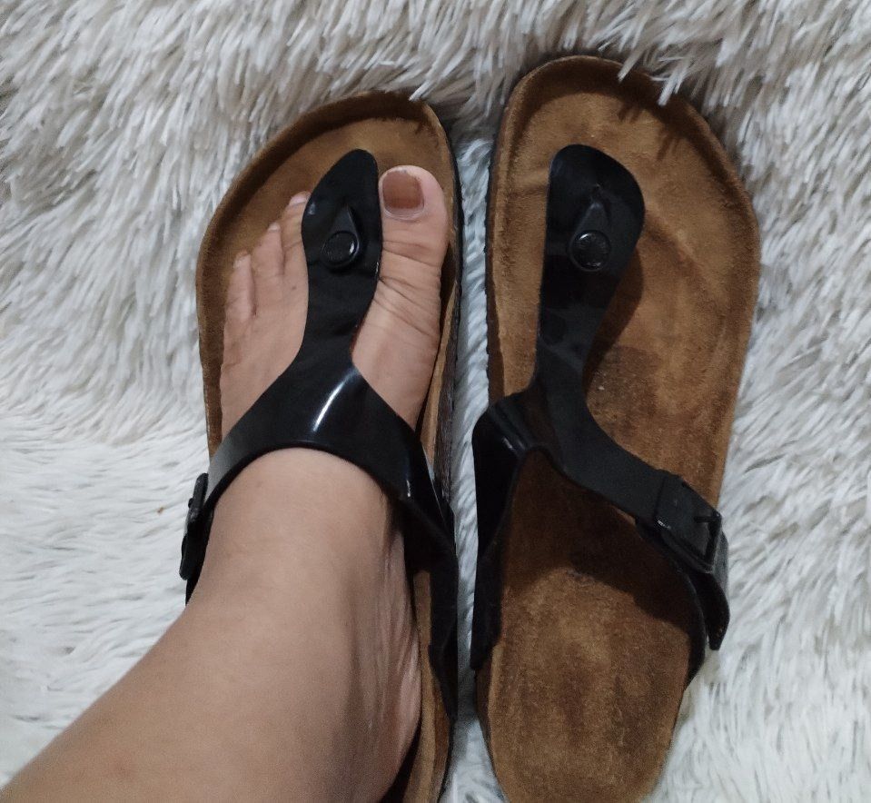 Birkenstock gizeh patent black store