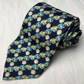 Tie Rack Blue Fish Print Necktie