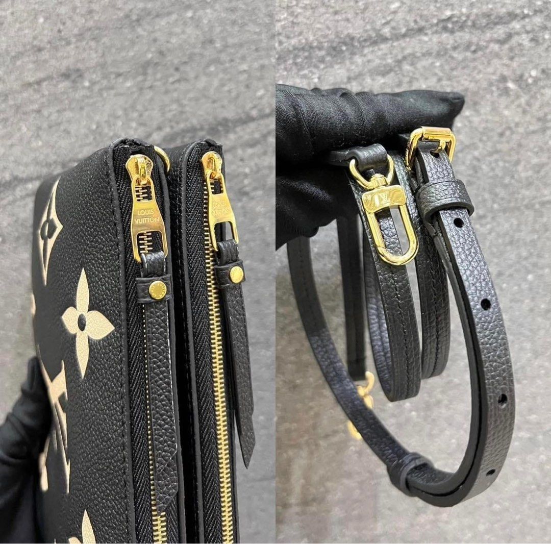 LV Double Zip Pochette in black leather Unboxing and review. 