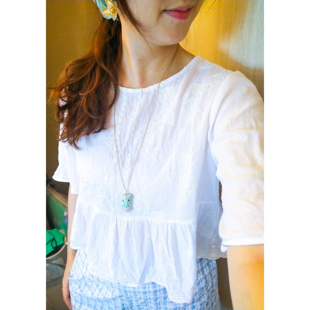 Bohemian style white blouse Women s Fashion Tops Blouses on