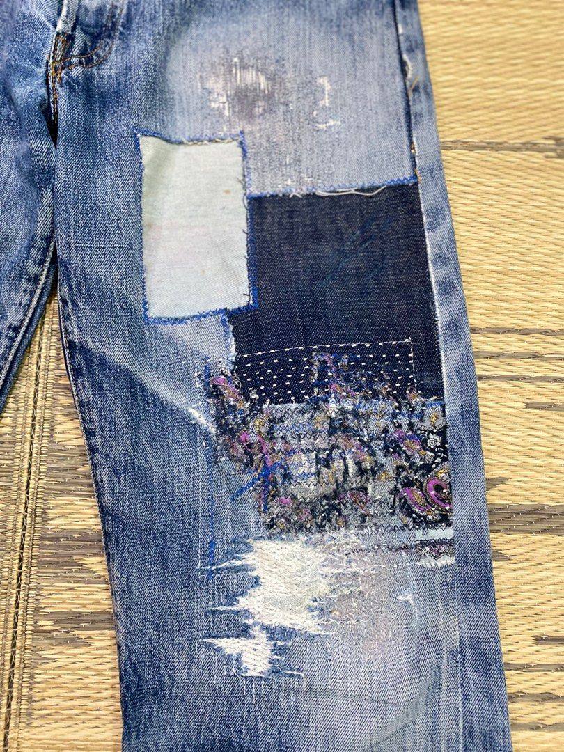 Boro Damged Levi's BigE 501xx Stamp 555USA, 男裝, 褲＆半截裙