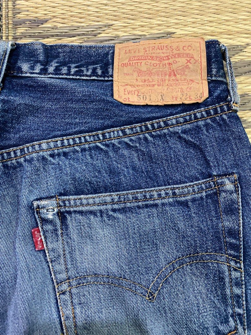 Boro Damged Levi's BigE 501xx Stamp 555USA, 男裝, 褲＆半截裙