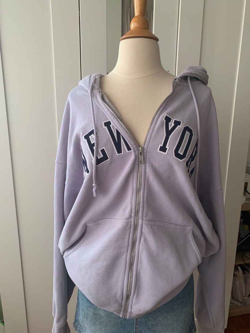 brandy new york christy hoodie in light blue, Women's Fashion, Coats,  Jackets and Outerwear on Carousell