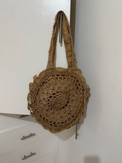 Brown Straw Beach Bag
