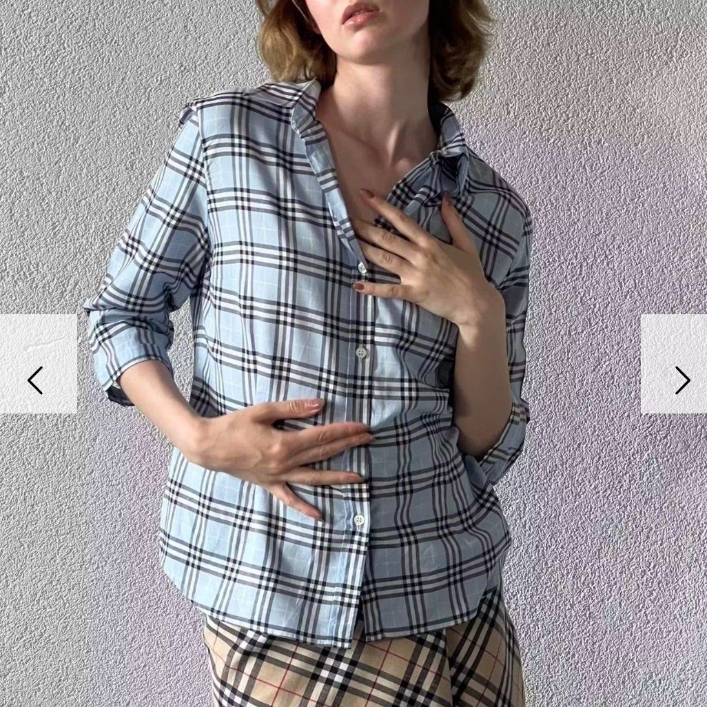 Burberry shirt womens 2025 blue
