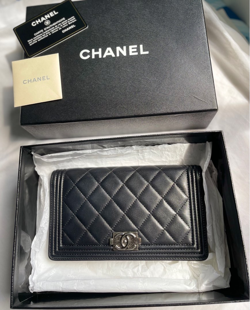 Chanel Boy Lambskin Black in RHW, Luxury, Bags & Wallets on Carousell