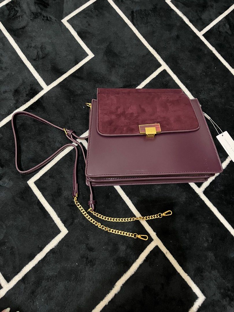 Charles and keith purple sale bag