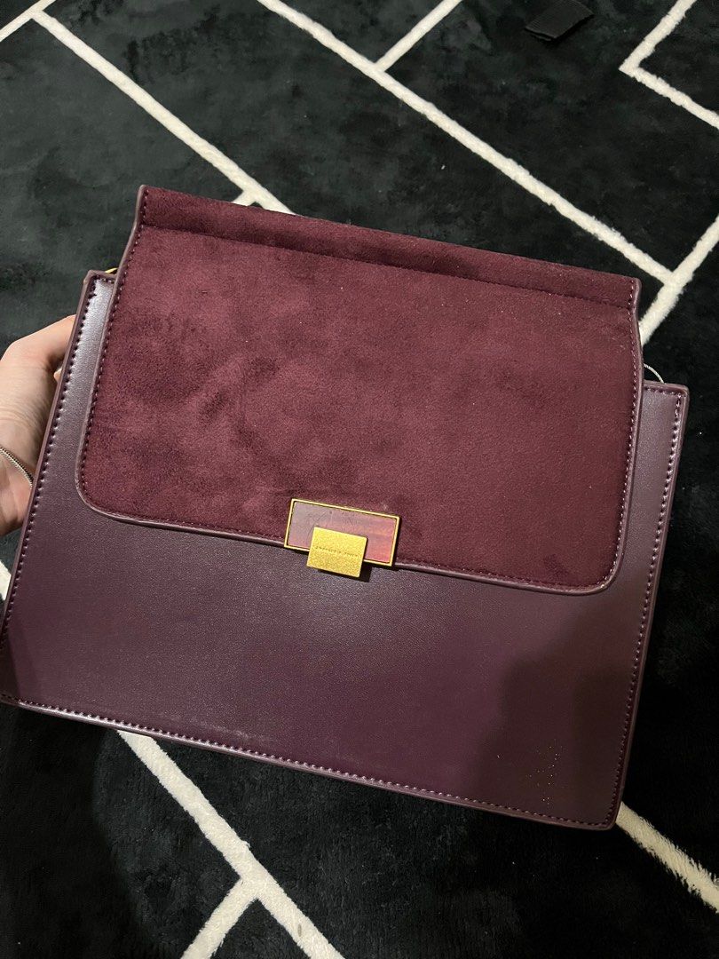 Charles and keith purple sale bag
