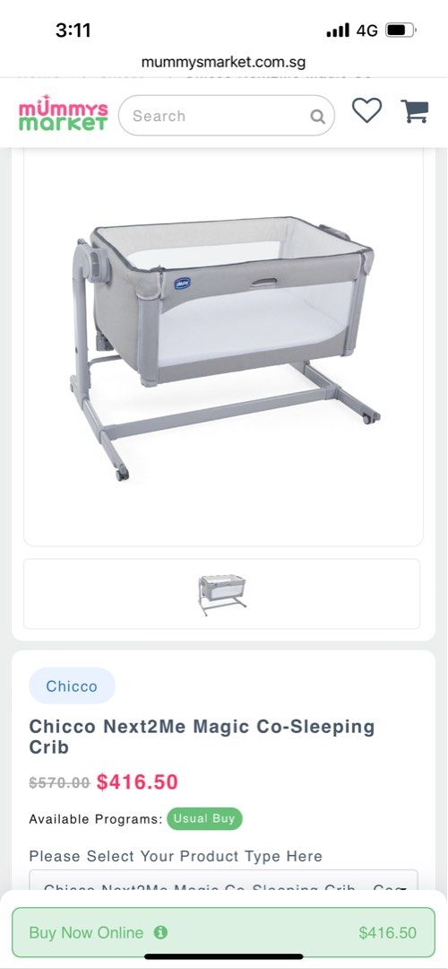 Chicco next2me magic cosleeping crib, Babies & Kids, Baby Nursery