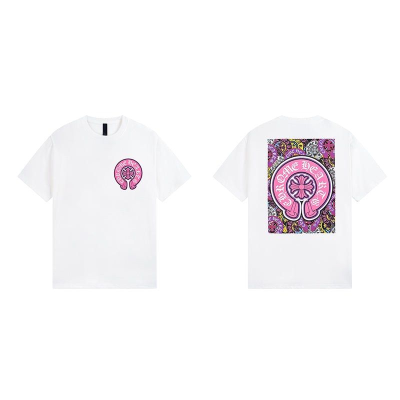 CHROME HEARTS - Horseshoe Sanskrit Tee (Category: Tshirts & Polo Shirts ) located in Manila. Submitted by ceadyres__ (Listing ID 1260437239, Image 1). Description: CHROME HEARTS - Horseshoe Sanskrit Tee (White & Pink) .