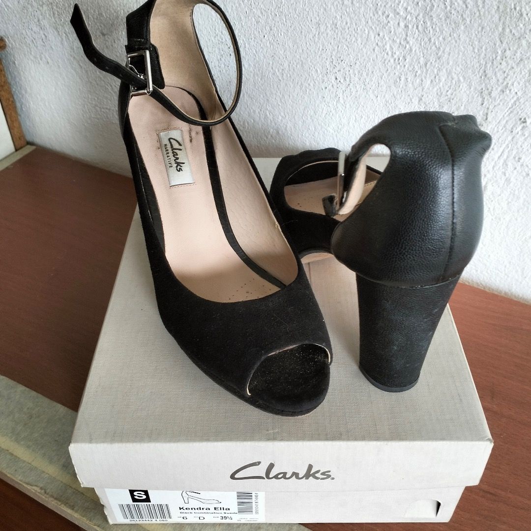 Clarks kendra black suede discount