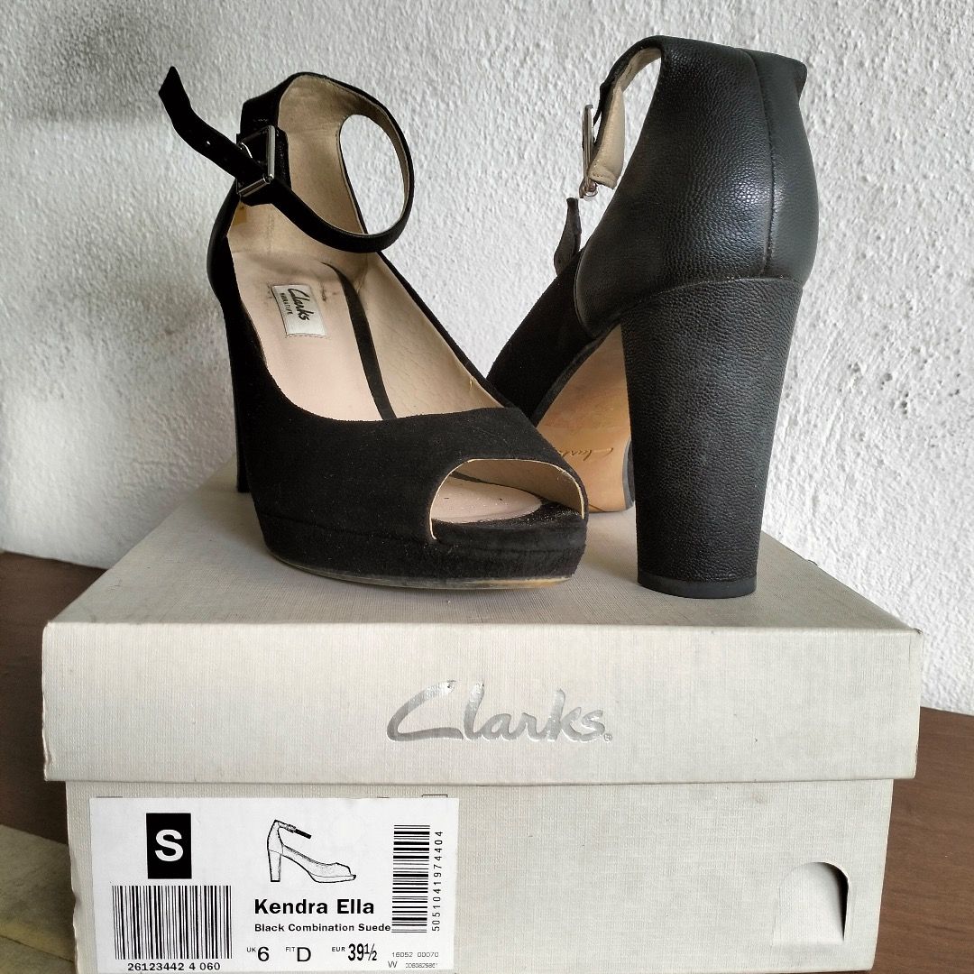 Clarks kendra black suede hotsell