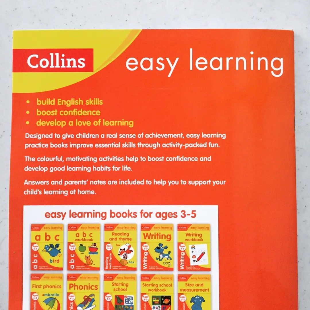 Collins: English (Ages 3-5) (Category: Children's Books) located in Angono. Submitted by proginosko (Listing ID 1260322822, Image 3). Description: Collins: English (Ages 3-5) - new condition - colored pages - P190 ---- Reservation period: 2 days MoD: LBC/ Shopee checkout MoP: GCash.