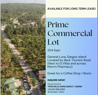 Commercial Lot For Lease in Siargao Island - perfect for Coffee Shop or Resto and the like