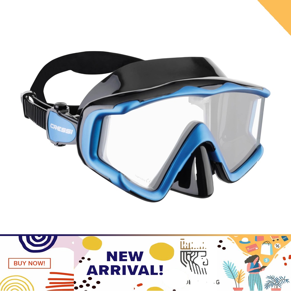 Cressi Perfect View Scuba Diving, Snorkeling Mask in Pure Comfortable  Silicone - Available with Different Panoramic Lenses - Liberty: designed in