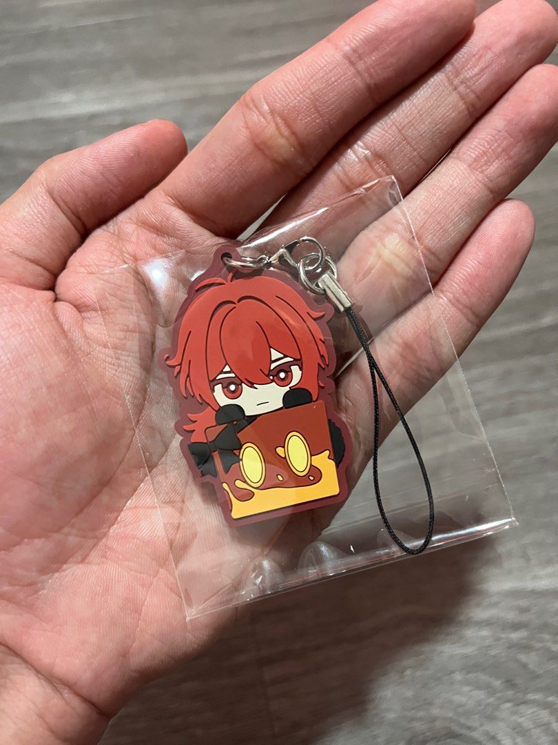 Diluc Rubber Keychain (Genshin Impact), Hobbies & Toys, Memorabilia