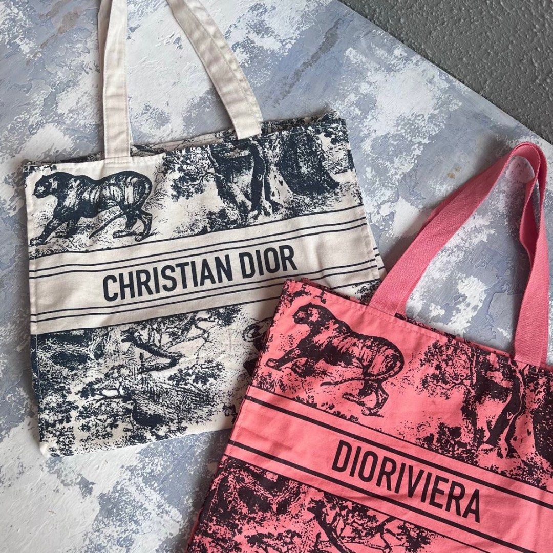 Mini Dioriviera Dior Book Tote Phone Bag Gray and Pink Toile de