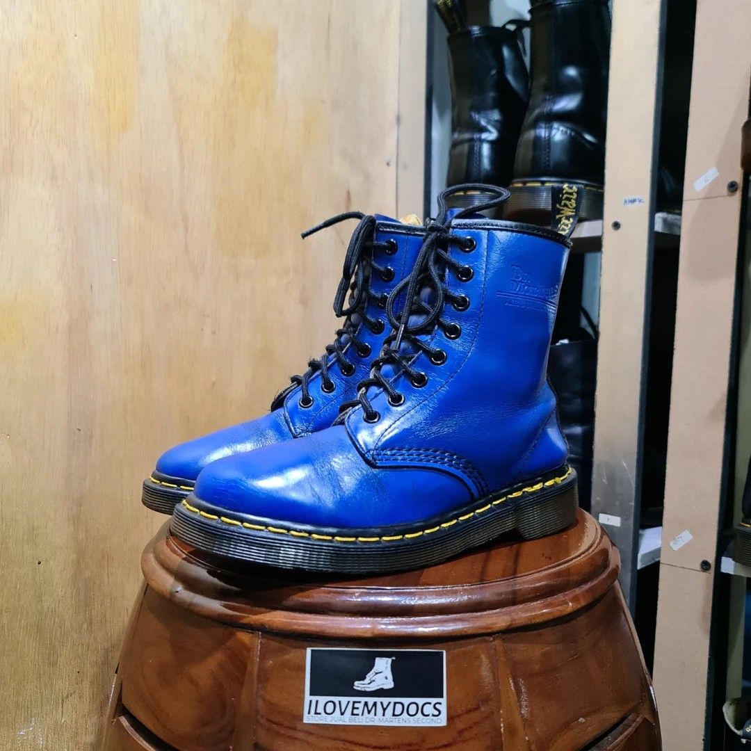 Electric blue top doc martens