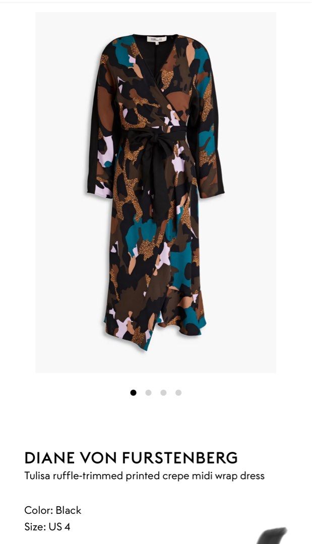 DvF ruffle trimmed midi dress size 4 brand new Women s Fashion