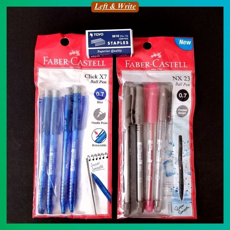 Blue/Black/Red　NX23　Smooth　Ball　Pen　0.5/0.7　Writing　School　Stationery　Pen,　Hobbies　Toys,　Craft,　Stationery　X7　on　Carousell　Faber　Click　Castel　Supplies