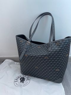 Fauré Le Page - Daily Battle 41 Tote Bag - Steel Grey Scale Canvas & Black Leather