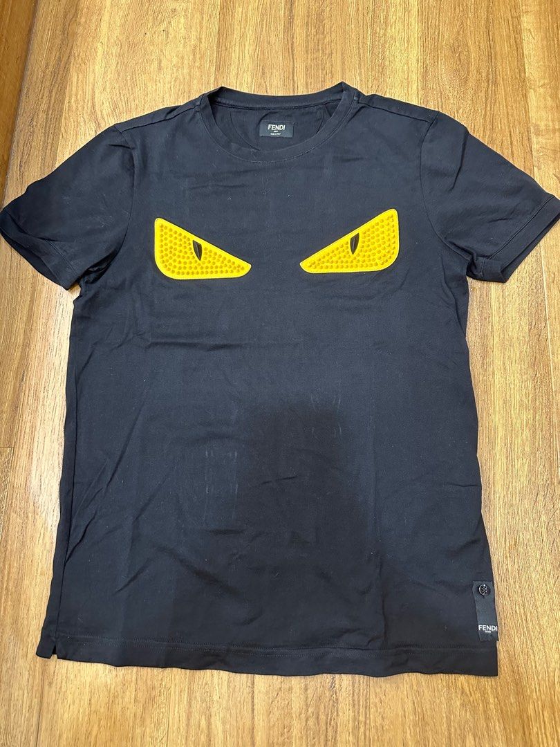 Fendi Cat Eye Embroidery T-shirt in Black for Men