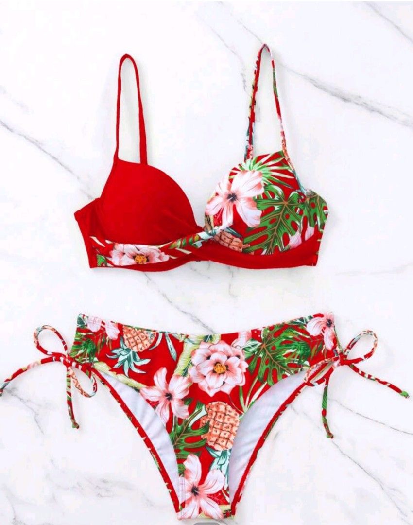 White floral print push up swimsuit sale