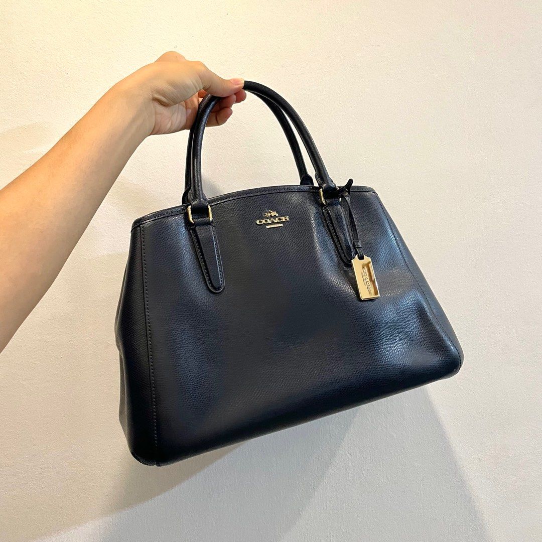 Coach navy blue handbag sale
