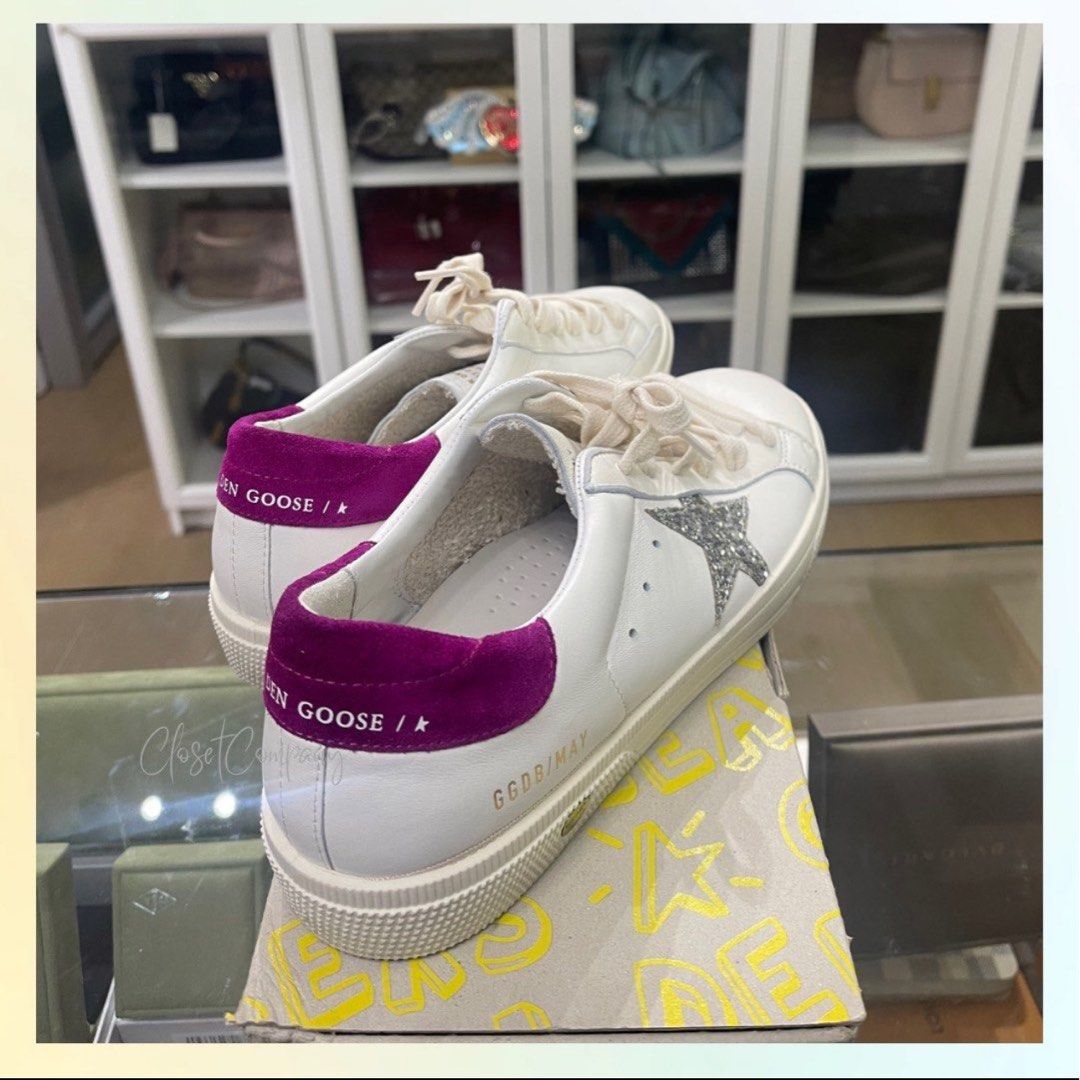 Golden Goose Women s One Star Logo Low Top Sneakers White Violet