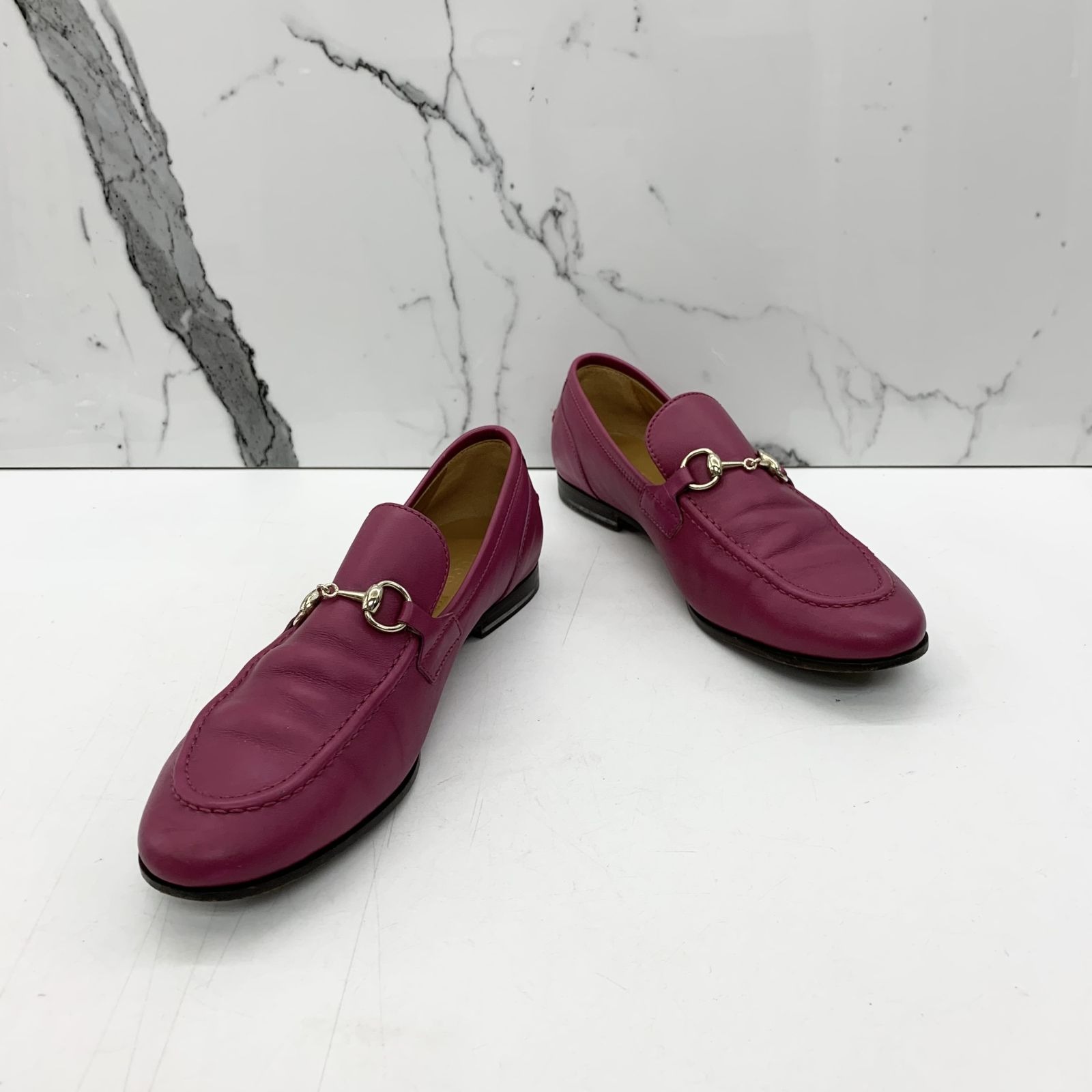 GUCCI 283644 PURPLE HORSEBIT FUCHSIA 37 LOAFERS 237032434 AL