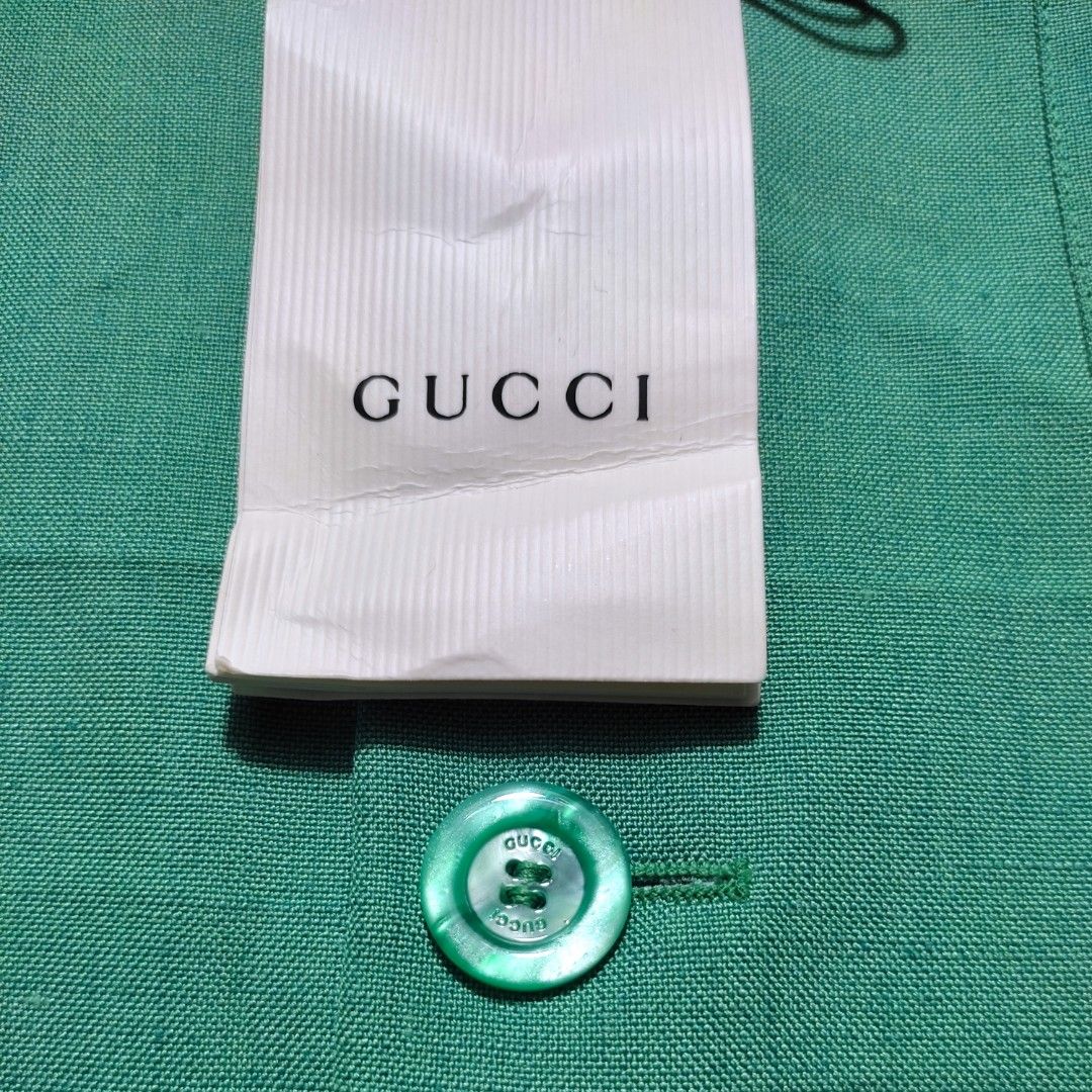 Gucci - Gucci Uniform Ss19 - Coat (Category: Luxury Apparel) located in Quezon City. Submitted by cyborgph (Listing ID 1260403528, Image 3). Description: Gucci uniform ss19 brandnew with hangtag size 42 22*30 dimensions minor scratches and hole in near on neck tag (see pictures) negotiable just shoot your offer.