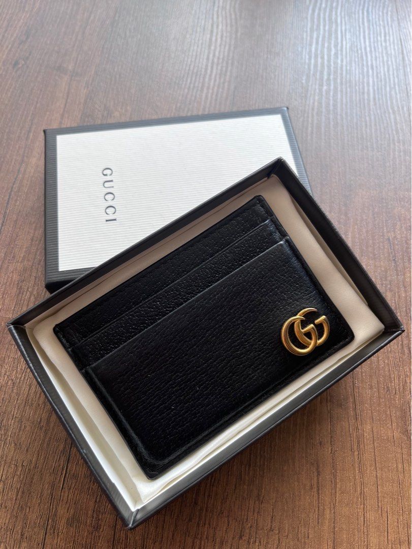 Black Leather GG Marmont Money Clip