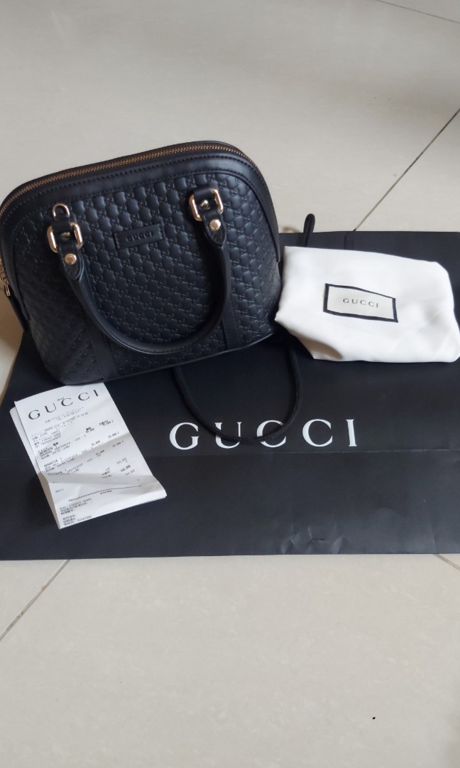 tas satchel GUCCI Alma/Dome Small GG Guccissima Black Satchel Bag