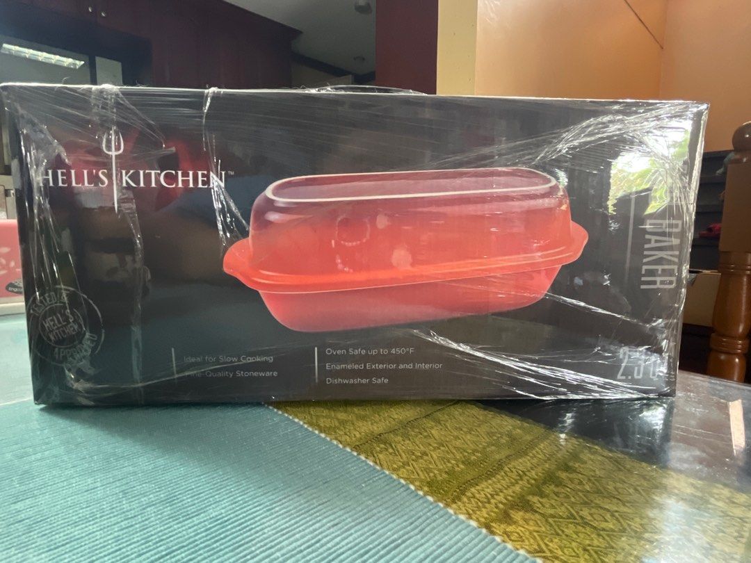 Hell’s Kitchen 2.3 Quart (qt) Bread Baker (Category: Bakeware) located in Quezon City. Submitted by rebekkapacs29 (Listing ID 1260317585, Image 2). Description: Authentic brand new from the US - ideal for slow cooking - fine quality stoneware - oven safe up to 450 F - enameled exterior and interior - dishwasher safe.