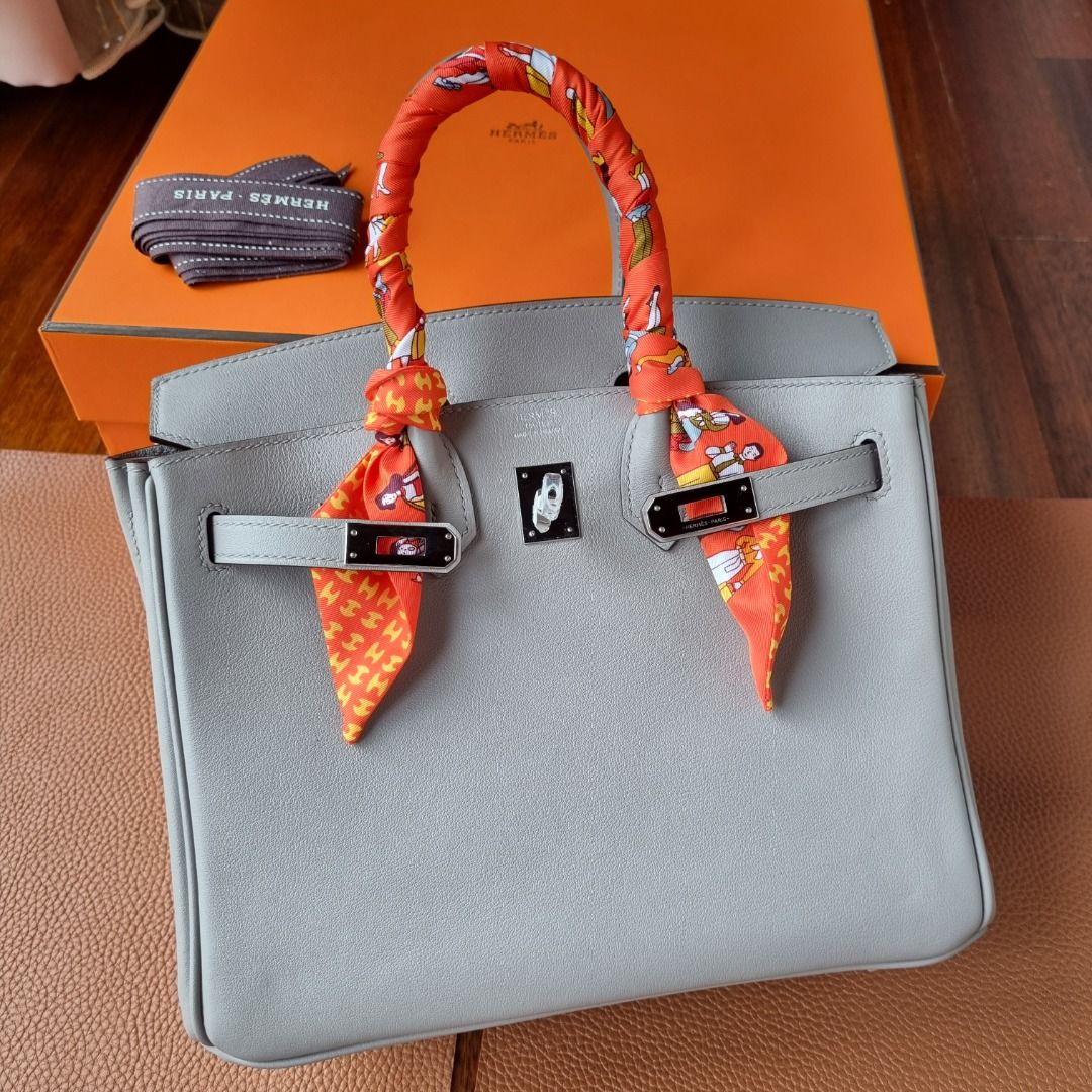 Hermes Birkin 30 cm Handbag in Argile and Etoupe Swift Leather and