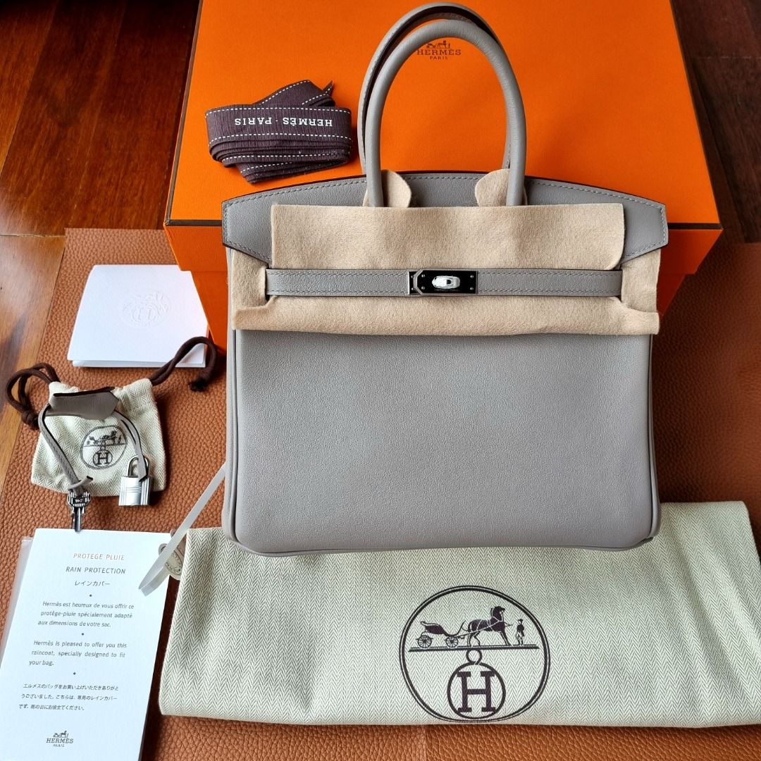 Hermes Birkin bag 25 Menthe Swift leather Silver hardware