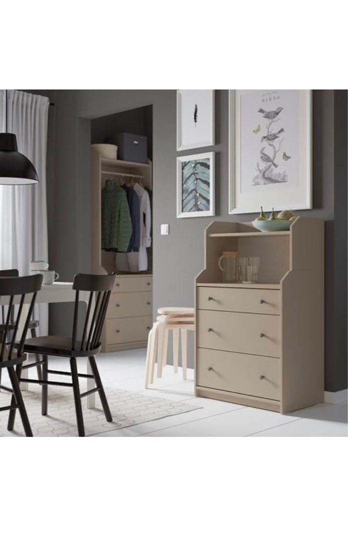 Hauga chest of 3 deals drawers with shelf