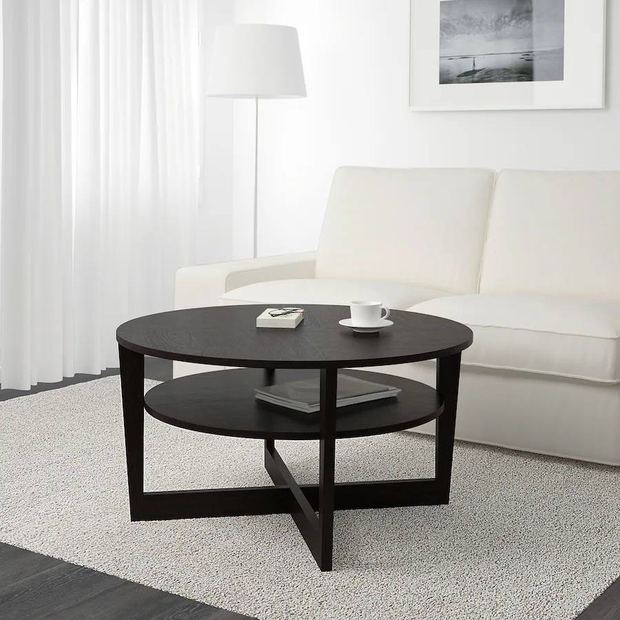 Ikea black top round coffee table