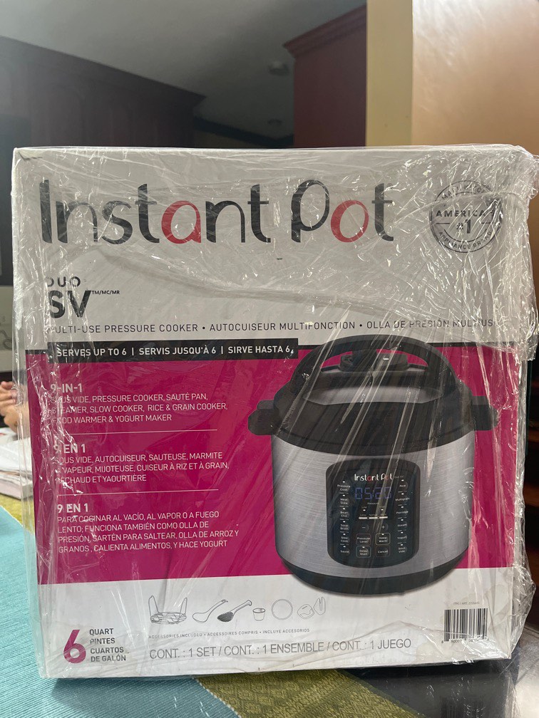 Instant Pot Duo SV 60 6Quart 9in1 MultiUse Pressure Cooker, TV & Home Appliances, Kitchen