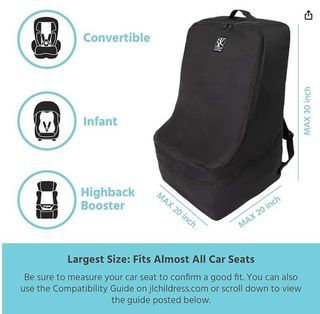 Baby Infant Toddler Car Seat Airplane Air Travel Bag [Reinforced Seams]  Backpack