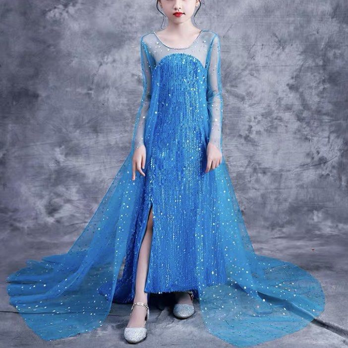 Kids frozen Elsa dress costume outfit for Halloween party event
