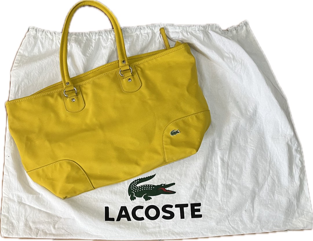 LACOSTE Tote Bag Mustard Yellow, Luxury, Bags & Wallets on Carousell