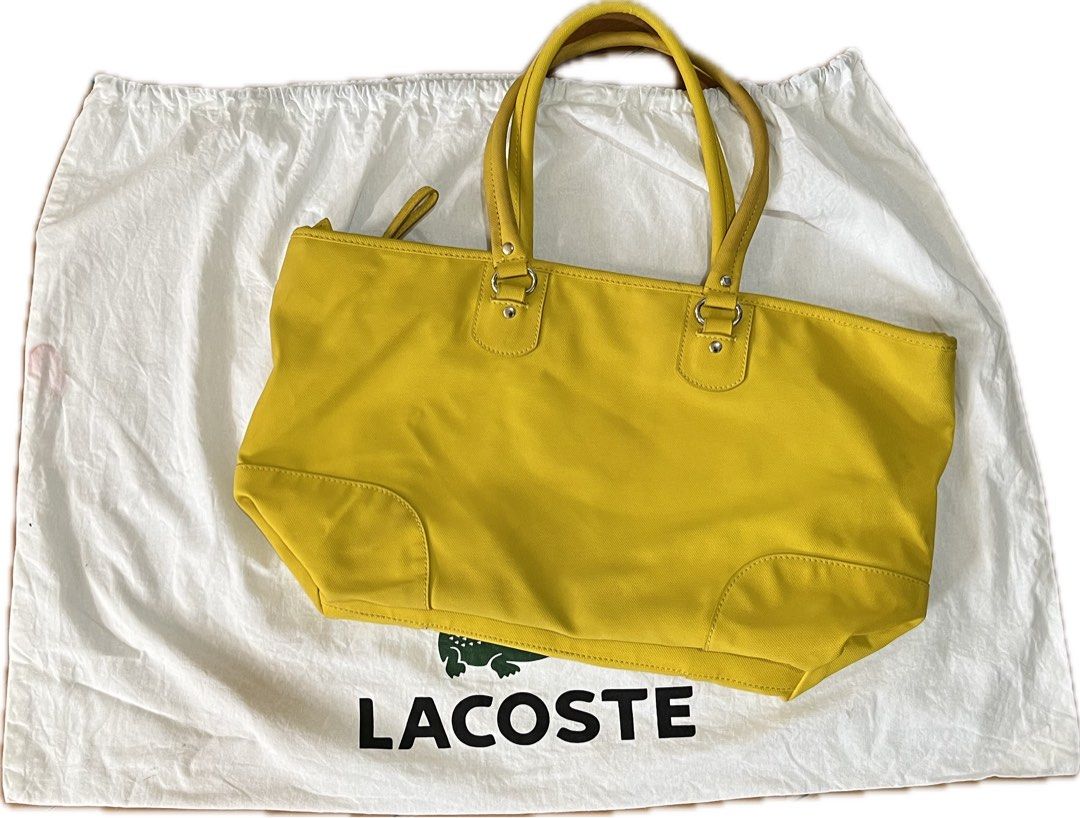 LACOSTE Tote Bag Mustard Yellow, Luxury, Bags & Wallets on Carousell