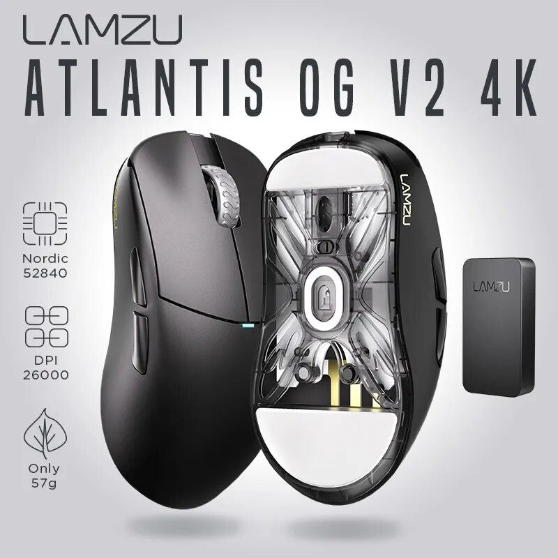 Lamzu Atlantis OG V2 4K Wireless Gaming Mouse - Charcoal Black